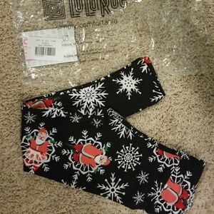NWT Kids s/m Lularoe  Christmas Santa Leggings